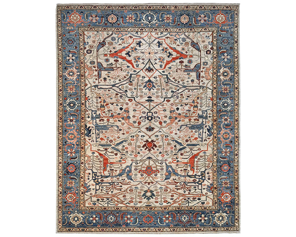 9x12 Gray Aryana Afghan Hand Knotted Veg Dye Wool Area Rug